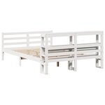vidaXL Cadre de lit avec tête de lit blanc 135x190 cm bois pin massif