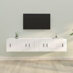 vidaXL Ensemble de meubles TV 4 Pièces Blanc brillant Bois d'ingénierie