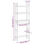 vidaXL Étagère de toilette 63x26x171 cm Bois de pin massif