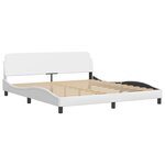 vidaXL Lit avec matelas blanc 180x200 cm similicuir