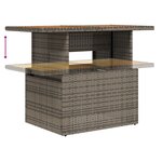 vidaXL Ensemble repas jardin 6 pièces avec coussins Gris Poly Rotin Acacia
