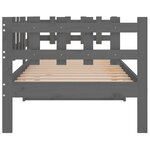 vidaXL Lit de jour sans matelas gris 90x190 cm bois de pin massif