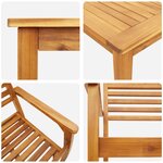 Ensemble de Salle à Manger de Jardin 7 Pièces en Bois Massif d'Acacia