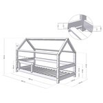 Lit cabane avec étagère 120 x 200 verni