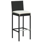 vidaXL Ensemble de bar de jardin avec coussins 7 Pièces Noir