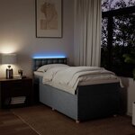 vidaXL Sommier à lattes de lit et matelas Gris clair 90x190 cm Tissu