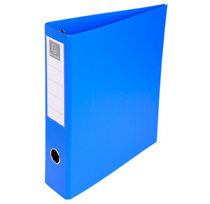 Classeur rembordé PVC 4 anneaux en D de 50mm en 3ème de couverture - A4 maxi, bleu EXACOMPTA