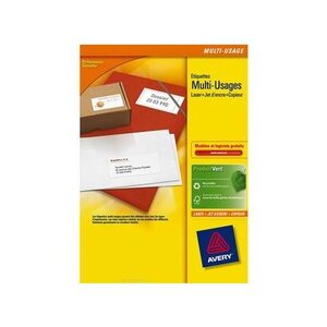 Boite de 200 étiquettes blanches multi usages 210x148mm pour laser. Avery zweckform