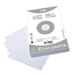 Paquet 100 Fiches Sous Film - Bristol Quadrillé 5x5 Non Perforé 125x200mm - Blanc - X 12 - Exacompta