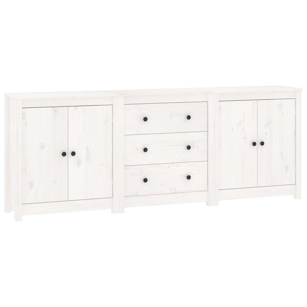 vidaXL Buffet Blanc 210x35x80 cm Bois massif de pin