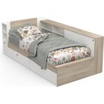 Lit enfant LIFE 90 x 190/200 - Rangements - chêne et blanc
