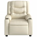 vidaXL Fauteuil inclinable électrique Crème Similicuir