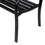 Banc 3 places de jardin terrasse style cosy chic 127L x 60l x 89H cm métal époxy anticorrosion noir