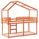 vidaXL Lit superposé avec toit cire marron 75x190cm bois massif de pin