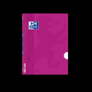 LOT de 10 Oxford School Classic Openflex A5+ Cahier agrafé - Couverture plastique robuste - 1 ligne avec marge - 48 feuilles de papier lilas - Idéal pour l'école