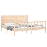 vidaXL Cadre de lit avec tête de lit 200x200 cm bois massif