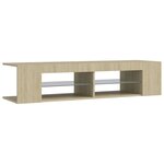 vidaXL Meuble TV avec lumières LED chêne sonoma 135x39x30 cm