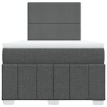 vidaXL Sommier à lattes de lit avec matelas Gris foncé 120x200cm Tissu