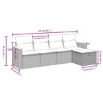 vidaXL Salon de jardin avec coussins 5 Pièces beige résine tressée
