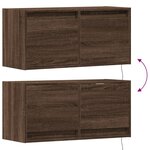 vidaXL Meuble TV mural avec lumières LED chêne marron 80x31x35 cm