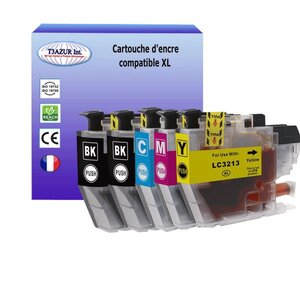 T3AZUR Lot de 5 Cartouches compatibles avec Brother LC3213 XL