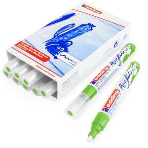 Marqueur acrylique moyen 5100 vert jaune 2-3 mm x 10 EDDING