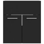 vidaXL Armoire d'évier avec lavabo intégré noir bois d'ingénierie
