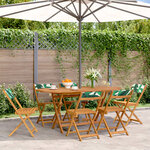 vidaXL Chaises de jardin pliantes lot de 6 vert tissu et bois massif