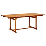 vidaXL Table à dîner de jardin (150-200)x100x75cm Bois d'acacia massif