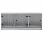 vidaXL Meuble TV avec portes en verre sonoma gris 102x37x42 cm