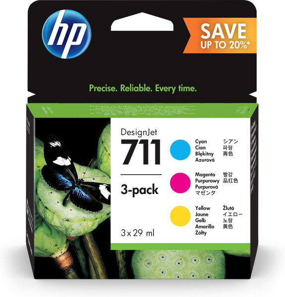 Hp hp 711 28ml cmy cart. D encre 3-pack hp 711 28ml cartouche d encre cmy 3-pack