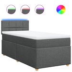 vidaXL Sommier à lattes de lit avec matelas Gris foncé 100x200cm Tissu
