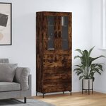 vidaXL Buffet haut Chêne fumé 69 5x34x180 cm Bois d'ingénierie