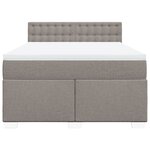 vidaXL Sommier à lattes de lit avec matelas Taupe 160x200 cm Tissu