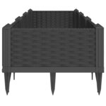 vidaXL Jardinière avec piquets noir 125x40x28 5 cm PP