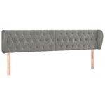 vidaXL Tête de lit avec oreilles Gris clair 203x23x78/88 cm Velours