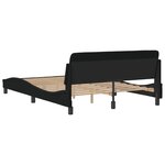 vidaXL Cadre de lit avec tête de lit Noir 120x200 cm Tissu
