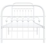 vidaXL Cadre de lit métal avec tête de lit/pied de lit blanc 75x190 cm