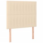 vidaXL Sommier à lattes de lit et matelas et LED Crème 100x200cm Tissu