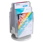 Distributeur De Prospectus Tourniquet De Table 6 Compartiments A4 - Cristal - Exacompta