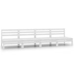 vidaXL Salon de jardin 4 Pièces Blanc Bois de pin massif
