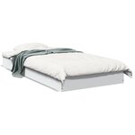 vidaXL Cadre de lit blanc 75x190 cm bois d'ingénierie