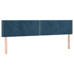 vidaXL Tête de lit à LED Bleu foncé 200x5x78/88 cm Velours