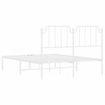 vidaXL Cadre de lit métal sans matelas et tête de lit blanc 140x200 cm
