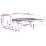 vidaXL Lit de jour avec gigogne et matelas gris foncé 90x200 cm tissu