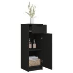 vidaXL Armoire de salle de bain Noir 32x34x90 cm Bois d'ingénierie