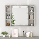 vidaXL Armoire à miroir avec LED Gris béton 76x15x55 cm