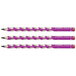 Crayon graphite EASYgraph HB droitier corps rose x 3 STABILO