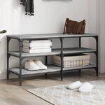 vidaXL Banc à chaussures sonoma gris 100x38 5x49 cm bois d'ingénierie