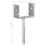vidaXL Piquets de clôture 6 Pièces Argenté 14x6x30 cm Acier galvanisé